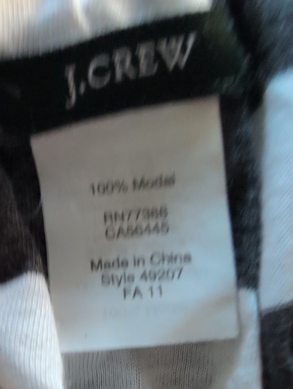 J.Crew Striped Modal Jersey Wrap Super Soft Scarf Black White -